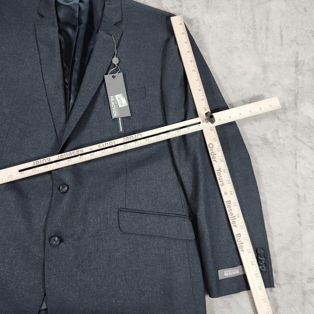 Kenneth Cole Reaction Sportcoat Mens 48R Blue Two Button Notch‎ Lapel 10-768051